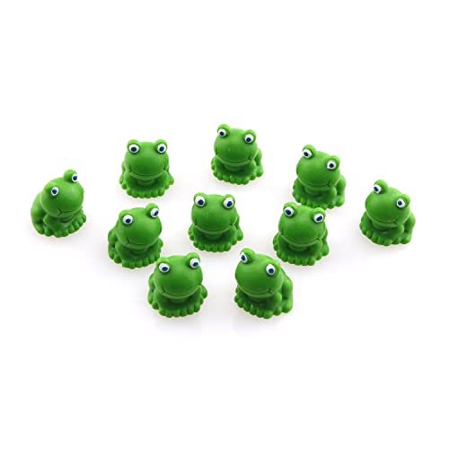 TAODAN Resin Mini Frog 10PCS Miniature Green Frogs Figurines Animals Model for Fairy Garden Miniature Moss Landscape DIY Terrarium Crafts Ornament Accessories Cute Frog