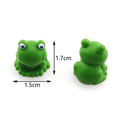 TAODAN Resin Mini Frog 10PCS Miniature Green Frogs Figurines Animals Model for Fairy Garden Miniature Moss Landscape DIY Terrarium Crafts Ornament Accessories Cute Frog