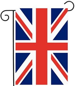 shinesnow union jack british uk flag garden yard flag 12″x 18″ double sided, polyester great britian england united kingdom welcome house flag banners for patio lawn outdoor home decor