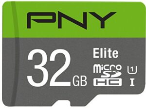 pny 32gb elite class 10 u1 microsdhc flash memory card – 100mb/s read, class 10, u1, full hd, uhs-i, micro sd