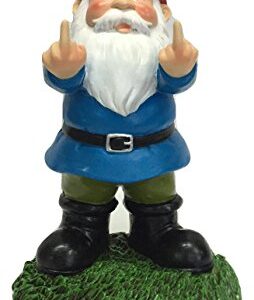 Gnometastic The Middle Finger Gnome, 8.45" Tall - Original Double Bird Garden Gnome Statue - Outdoor Funny Gnome Decoration and Lawn Ornament