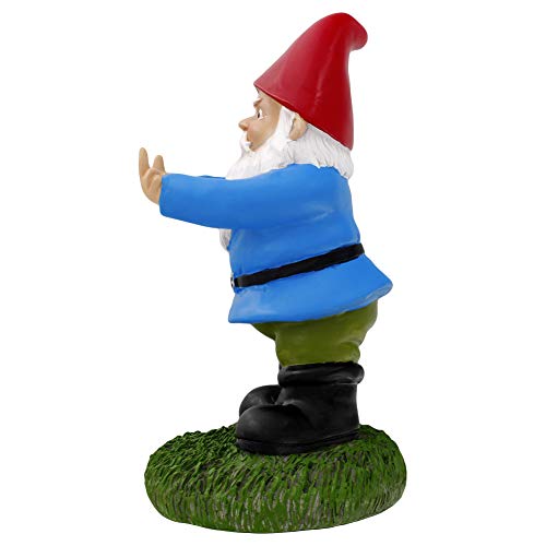 Gnometastic The Middle Finger Gnome, 8.45" Tall - Original Double Bird Garden Gnome Statue - Outdoor Funny Gnome Decoration and Lawn Ornament