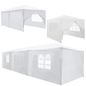 10′ x 10’/10′ x 20’/10′ x 30′ canopy tent wedding event party tent outdoor instant shelter pavilion gazebo for patio backyard porch garden beach (10′ x 10′ canopy tent with 4 sidewalls, white)