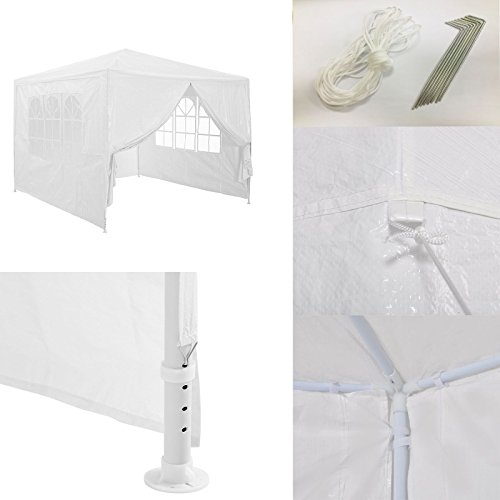 10' x 10'/10' x 20'/10' x 30' Canopy Tent Wedding Event Party Tent Outdoor Instant Shelter Pavilion Gazebo for Patio Backyard Porch Garden Beach (10' x 10' Canopy Tent with 4 Sidewalls, White)