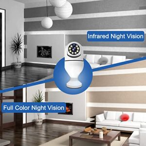 Light Bulb Camera, 2 Pack Indoor Light Bulb Security Camera, 2.4G Surveillance Dome Camera with Night Vision, Motion Detection and Phone APP, Nanny Cam for Home and Office