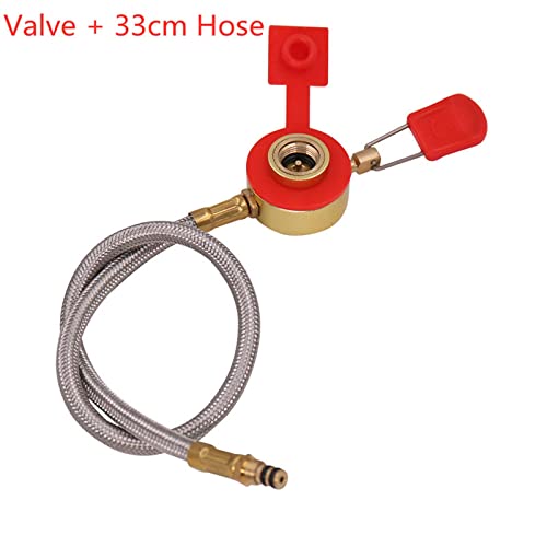 Fenteer Gas stoves Hose Value Adapter Party Supplies Accs Adjustable Dimethylmethane Refill Kit Head Valve Tank for Travel BBQ Garden Picnic Outdoor