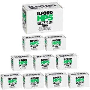 ilford hp5 plus, black and white print film, 35mm, iso 400, 36 exposures (10 pack)