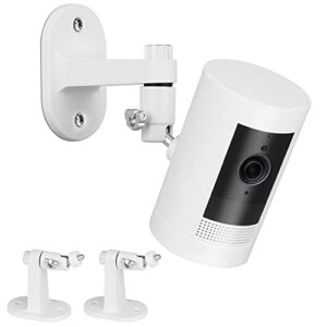 2pack adjustable security wall mount bracket for ring stick up cam & ring indoor cam, perfect view angle for ring surveillance camera system – white