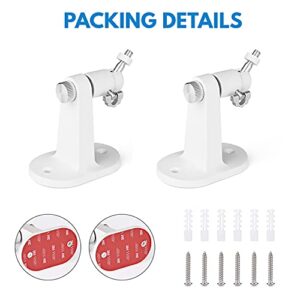 2Pack Adjustable Security Wall Mount Bracket for Ring Stick Up Cam & Ring Indoor Cam, Perfect View Angle for Ring Surveillance Camera System - White