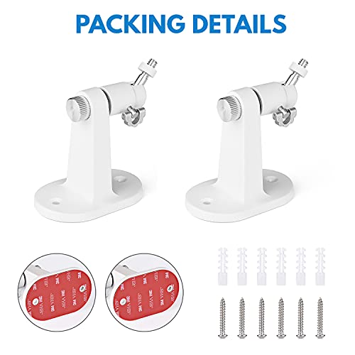 2Pack Adjustable Security Wall Mount Bracket for Ring Stick Up Cam & Ring Indoor Cam, Perfect View Angle for Ring Surveillance Camera System - White
