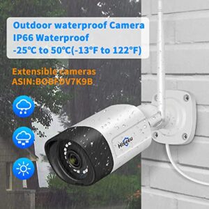 【5MP SPotlight, 3TB Hard Drive】 Hiseeu WiFi Security Camera System,12V DC Power Cord,10CH NVR, Mobile&PC Remote, Outdoor IP66 Waterproof,Color Night Vision, Motion Alert,24/7 Time Record,Two Way Audio