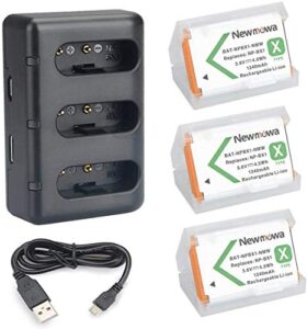 np-bx1 newmowa replacement battery (3-pack) and 3-channel usb charger set for sony np-bx1 and sony dsc-rx100,dsc-rx100 ii,dsc-rx100m ii,dsc-rx100 iii,dsc-rx100 iv,dsc-rx100 v/vii,zv-1