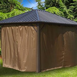 Gazebo Privacy Curtains Screen 4-Panels Universal Replacement for Patio, Outdoor Canopy, Garden and Backyard (Only Curtains) (12'x12')