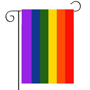 rainbow pride garden flag 12×18 double sided,gay pride flag for wall yard lawn flags decoration pride banner gifts outdoor house decor