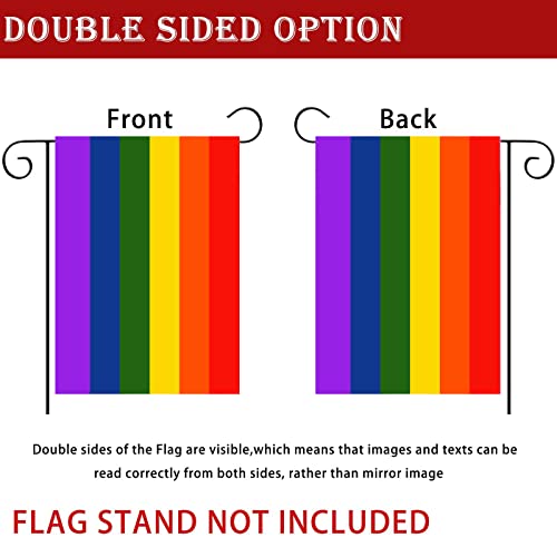 Rainbow Pride Garden Flag 12x18 Double Sided,Gay Pride Flag for Wall Yard Lawn Flags Decoration Pride Banner Gifts Outdoor House Decor