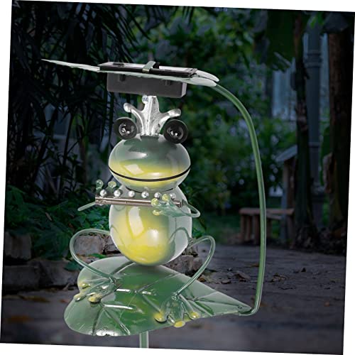 LABRIMP Creative Light Garden D Welcome Walkway Outdoor Art Pathway Frog Solar Patio Lawn Statue Musician Home Stake Powered Sign for Dark Figurine Ornament Green Sculpture Frogs Lights