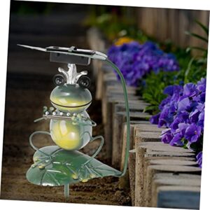 LABRIMP Creative Light Garden D Welcome Walkway Outdoor Art Pathway Frog Solar Patio Lawn Statue Musician Home Stake Powered Sign for Dark Figurine Ornament Green Sculpture Frogs Lights