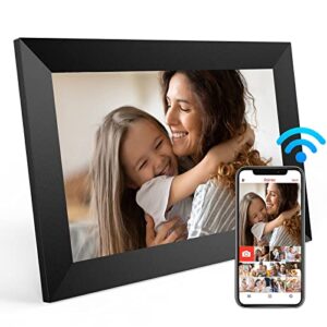 digital photo frame, auzncu 10.1“ wifi digital picture frame with built-in 16gb memory,auto-rotate portrait and landscape,hd ips touch screen, share photo and video instantly via frameo app