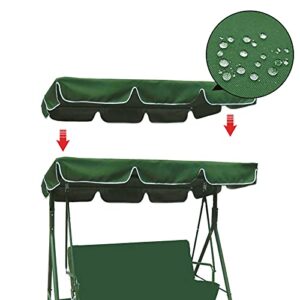 Swing Canopy Replacement Cover & Swing Seat Cover, 3 Seater Outdoor Swing Seat Cover Replacement Top Cover for Garden Patio, Patio Swing Cover Set Waterproof,Green,195x125x15cm/77x49x6''