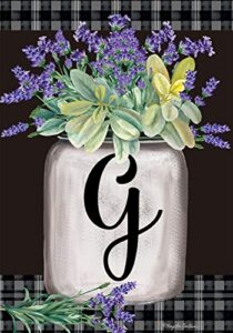 farmhouse monogram letter g garden flag floral briarwood lane 12.5″ x 18″