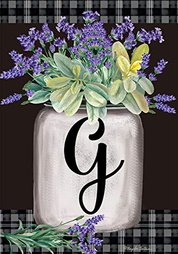 Farmhouse Monogram Letter G Garden Flag Floral Briarwood Lane 12.5" x 18"