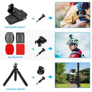 Luxebell Accessories Kit for AKASO EK5000 EK7000 4K WiFi Action Camera GoPro Hero 11 10 9 8 7 6 5/Session 5/Hero 4/3+/3/2/1 Max Fusion SJ4000 SJ5000