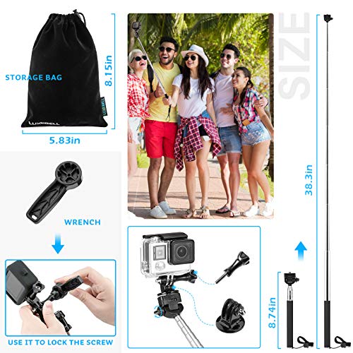 Luxebell Accessories Kit for AKASO EK5000 EK7000 4K WiFi Action Camera GoPro Hero 11 10 9 8 7 6 5/Session 5/Hero 4/3+/3/2/1 Max Fusion SJ4000 SJ5000