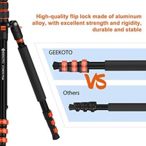 GEEKOTO Tripod, Camera Tripod for DSLR, Compact Aluminum Tripod with 360° Ball Head, 77 Inch Professional Tripod with 1/4 Inch Quick Release Plate, for Video Conferencing, Travel and Work