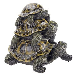 design toscano three’s a crowd stacked turtle statue