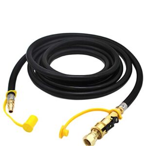 MENSI 12 Feet 3/8" Female Flare Adapter with 1/4" Quick Disconnect Fitting Propane Extension Hose Connect Outdoor RV Trailer for Outland Firebowl, Grill