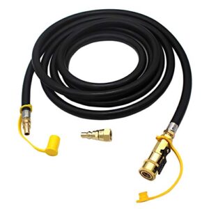 MENSI 12 Feet 3/8" Female Flare Adapter with 1/4" Quick Disconnect Fitting Propane Extension Hose Connect Outdoor RV Trailer for Outland Firebowl, Grill