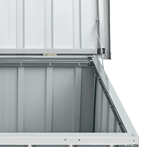 YEZIYIYFOB Outdoor Garden Storage 148.6 gal Deck Box Metal Steel Patio Storage Chest Container Storage Organizer Cabinet for Patio, Lawn, Backyard, 50.8"x26.4"x25.6" Outdoor Gray