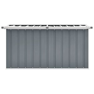 YEZIYIYFOB Outdoor Garden Storage 148.6 gal Deck Box Metal Steel Patio Storage Chest Container Storage Organizer Cabinet for Patio, Lawn, Backyard, 50.8"x26.4"x25.6" Outdoor Gray