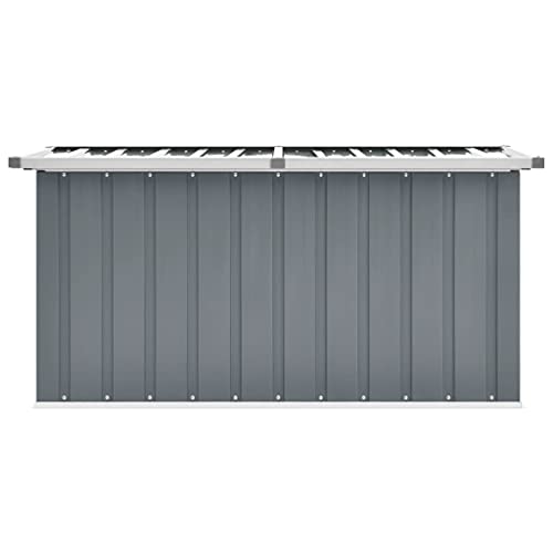 YEZIYIYFOB Outdoor Garden Storage 148.6 gal Deck Box Metal Steel Patio Storage Chest Container Storage Organizer Cabinet for Patio, Lawn, Backyard, 50.8"x26.4"x25.6" Outdoor Gray