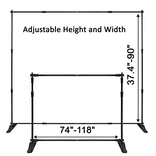 Voilamart Step and Repeat Display Backdrop Banner Stand 10' x 8' Adjustable Telescopic Display Backdrop Stand for Trade Show, Photo Booth, Wall Exhibitor Background with Carrying Bag