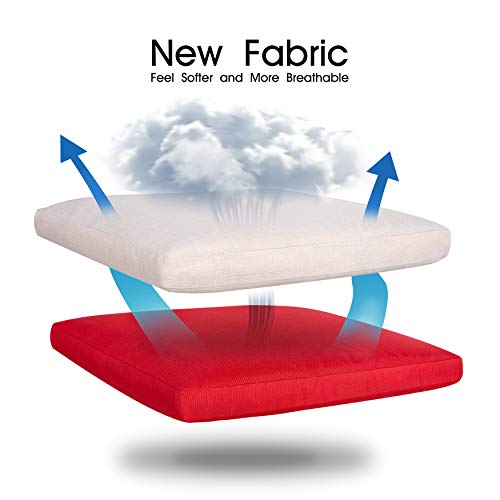 Nuu Garden Indoor and Outdoor Water-Resistant Cushions for Patio Furniture Set of 2/19.69 x 17.72 x 1.97 Inch, Beige