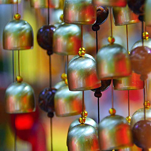 2 Pieces Lucky Wind Chimes Feng Shui Wind Bell 3 Bells Hanging Bell Chimes for Good Luck Home Garden Patio Hanging Decoration