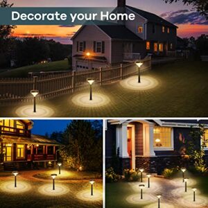 Linkind Solar Pathway Lights 4 Pack, Warm White Bright Solar Lights Outdoor Waterproof, Solar Garden Lights Adjustable Landscape Path Lights for Patio Walkway Yard Driveway Backyard Decorative