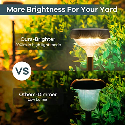 Linkind Solar Pathway Lights 4 Pack, Warm White Bright Solar Lights Outdoor Waterproof, Solar Garden Lights Adjustable Landscape Path Lights for Patio Walkway Yard Driveway Backyard Decorative