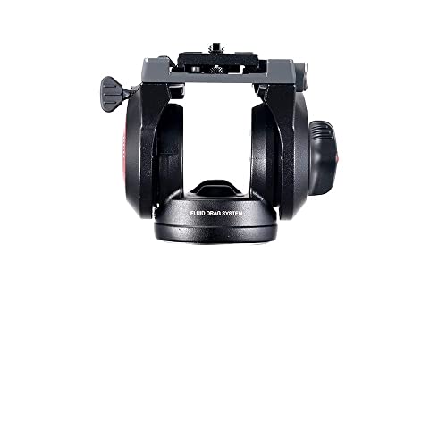 Manfrotto MVH500AH, Lightweight Fluid Video Head with Flat Base, Sliding Plate for Rapid Camera Connection, Supports Multiple Tripods