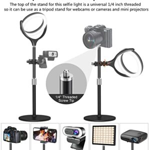 Computer Ring Light for Video Conference Lighting, Desktop Ring Lights with Stand for Laptop Zoom Light, Online Virtual Meeting, Video Call, Selfie Light for Phone Video Recording, Makeup, Live Stream