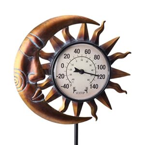 outdoor thermometer decorative garden stakes thermometer metal garden decor for lawn yard pathway patio decorations