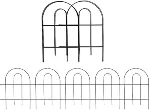 youkood 18 inch decorative garden fence 18 in x 13 in, landscape panel, folding patio fences flower bed pet barrier section panel decorative fence, animal barrier for outdoor garden fence (pack of 5)