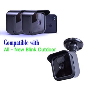 All-New Blink Camera Housing and Wall Mount Bracket,360° Adjustable Bracket and Weather Proof Protective Cover with Blink Sync Module Outlet for Blink Indoor/Outdoor Security System (Black 2 Pack)