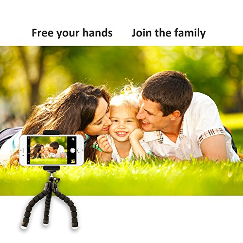 UBeesize Phone Tripod, Portable and Adjustable Camera Stand Holder with Wireless Remote and Universal Clip, Compatible with Cellphones, Sports Cameras