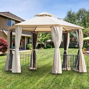 garden winds replacement canopy top cover compatible with the outsunny hexagon gazebo – riplock 350