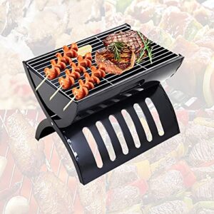 srhmywbw bbq grill charcoal barbecue grill 2.2kg/4.85lb folding portable grill for 3-5 persons barbecue desk smoker outdoor camping party garden picnic travel black