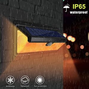 TOPUSER Solar Outdoor Lights,3 Modes Solar Flame Wall Light with Waterproof Motion Sensor Lights Solar Motion Lights for Yard Pathway Patio Garden Porch Backyards