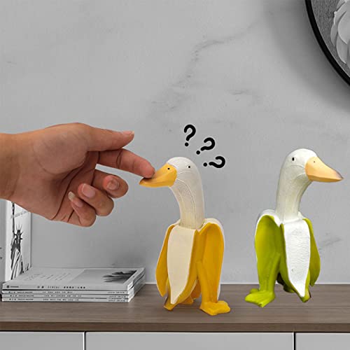 Banana Duck Decor - Creative Resin Sculpture,Novelty Art Statue for Garden Yard Outdoor Housewarming Garden Gifts Funny Birthday Gift to Friends 6 in * 3 in (Yellow)