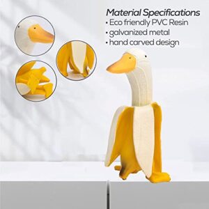 Banana Duck Decor - Creative Resin Sculpture,Novelty Art Statue for Garden Yard Outdoor Housewarming Garden Gifts Funny Birthday Gift to Friends 6 in * 3 in (Yellow)